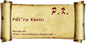 Póra Kevin névjegykártya